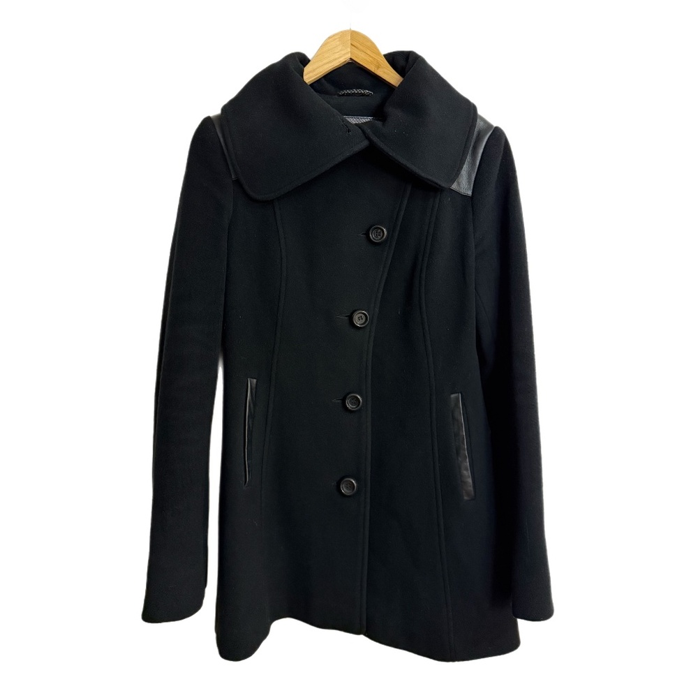 Mackage black wool cashmere coat - Size small - Leather trim - 🇨🇦 Canada made
